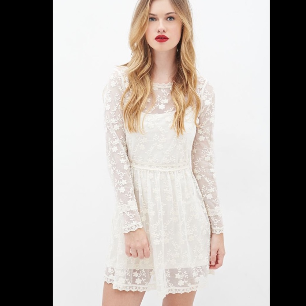 Floral Embroidered Lace Dress